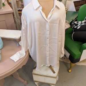 Zara Cream Satin Blouse